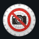 No Photos Allowed Dartboard<br><div class="desc">Camera icon with red prohibited circle.</div>