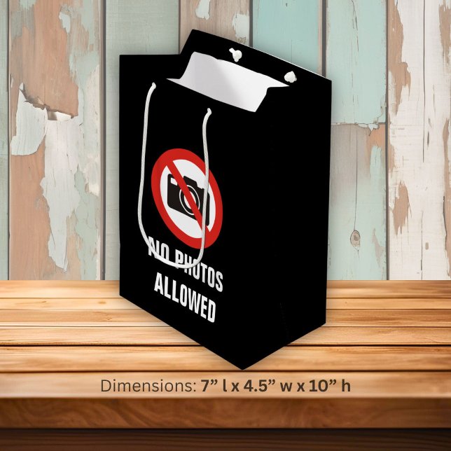 No Photos Allowed Medium Gift Bag (Creator Uploaded)