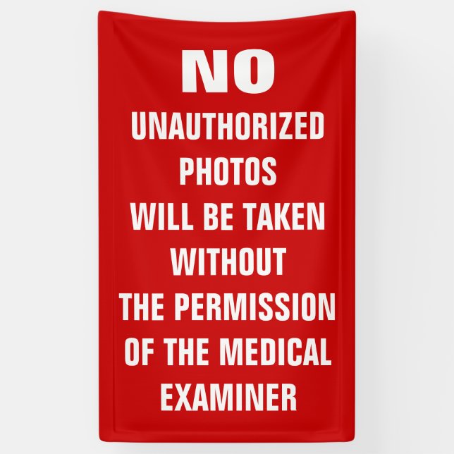 No Photos Autopsy Room Sign (Vertical)