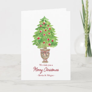 No photos blank inside Christmas card with tree