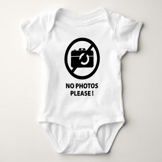 No Photos Please Baby Bodysuit (Front)