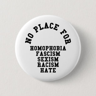 No Place For Homophobia Quote 6 Cm Round Badge