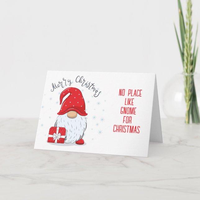 *NO PLACE LIKE GNOME FOR CHRISTMAS* HOLIDAY CARD (Front)