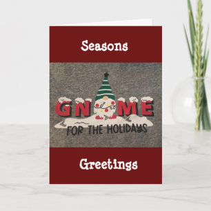 NO PLACE LIKE "GNOME" FOR THE HOLIDAYS HOLIDAY CAR CARD
