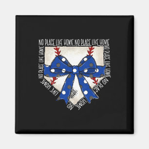 No Place Like Home Coquette Bow Game Day Softbyll Magnet