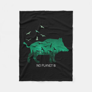 No Planet B Earth Environmental Protection Climate Fleece Blanket