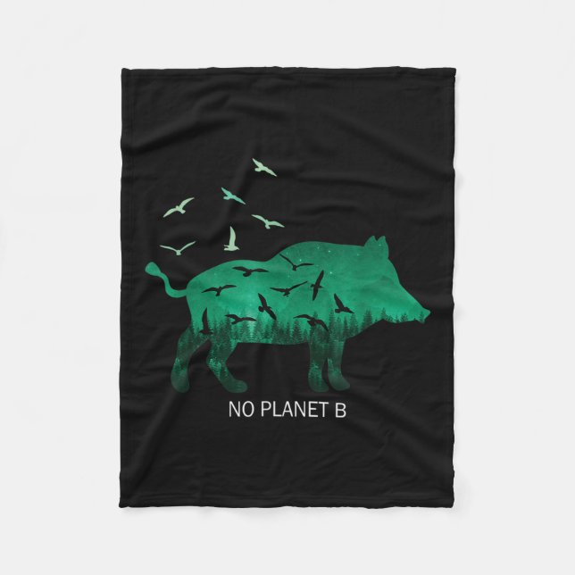 No Planet B Earth Environmental Protection Climate Fleece Blanket (Front)