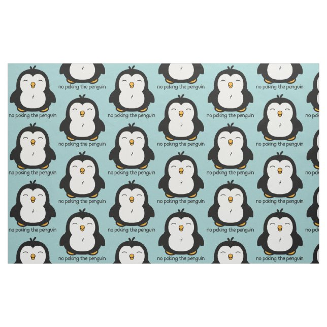 No Poking The Penguin Pattern Fabric (Fat Quarter)