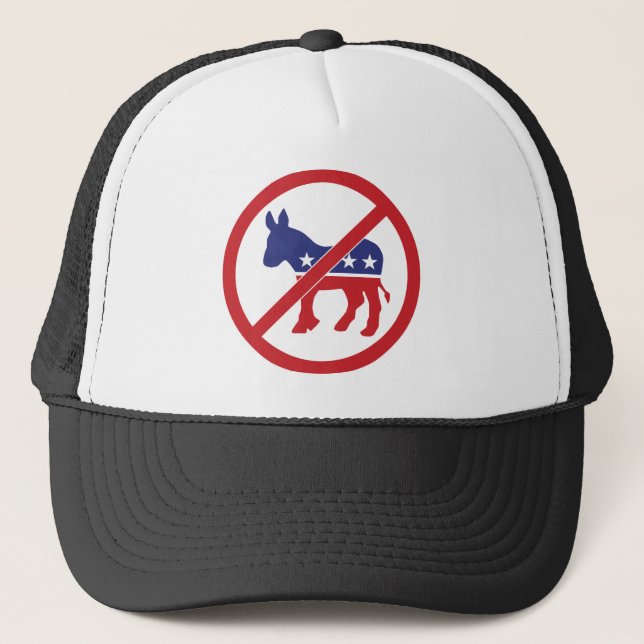 No Politics Democrat Donkey Trucker Hat (Front)