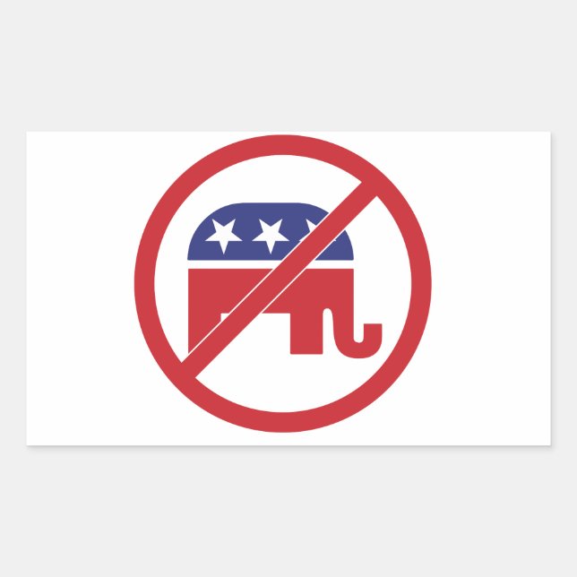 No Politics Republican Elephant Rectangular Sticker (Front)