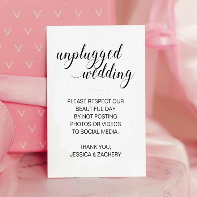 No Posting To Social Media Unplugged Wedding Place Card (Creator Uploaded)