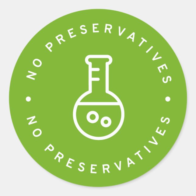 No preservatives classic round sticker (Front)