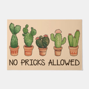 No Pricks Allowed Doormat / Cactus Welcome Mat 