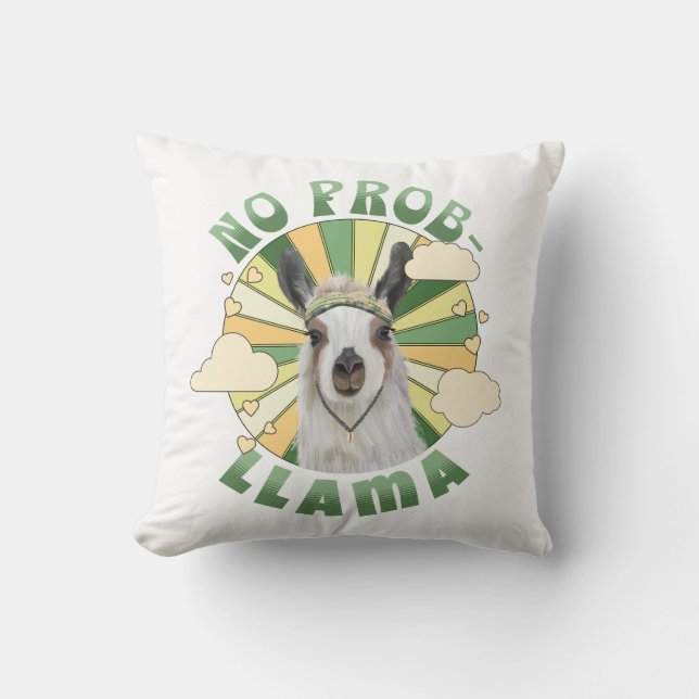 No Prob-Llama Boho Llama Cushion (Front)