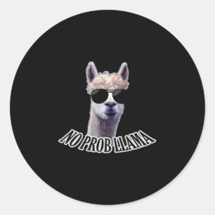 No Prob Llama Classic Round Sticker