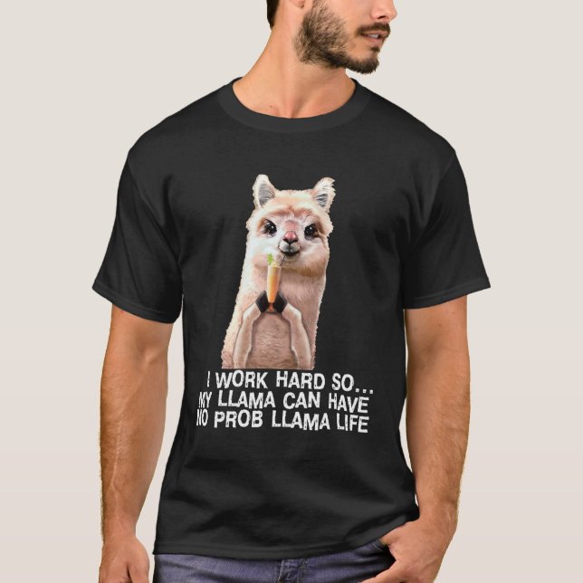 No Prob LLAma Cute Alpaca Llama No Drama Como Se T T-Shirt (Front)