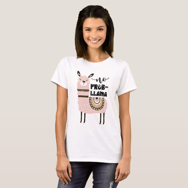 No Prob-Llama Cute Funny T-Shirt (Front Full)