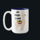 No Prob Llama Cute Illustration Two-Tone Coffee Mug<br><div class="desc">Cute llama illustration and quote.</div>