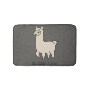 "No Prob-Llama" Cute Llama Doodle - Chill Vibe Bath Mat