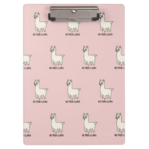 "No Prob-Llama" Cute Llama Doodle - Chill Vibe Clipboard
