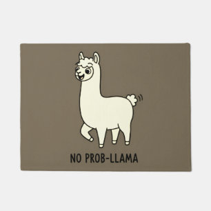"No Prob-Llama" Cute Llama Doodle - Chill Vibe Doormat