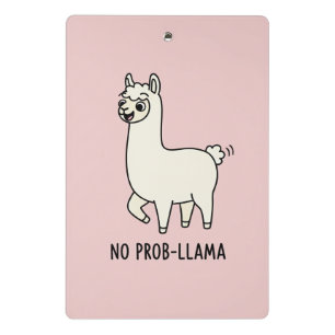 "No Prob-Llama" Cute Llama Doodle - Chill Vibe Mini Clipboard