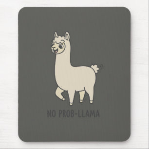"No Prob-Llama" Cute Llama Doodle - Chill Vibe Mouse Pad