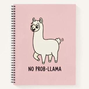 "No Prob-Llama" Cute Llama Doodle - Chill Vibe Notebook
