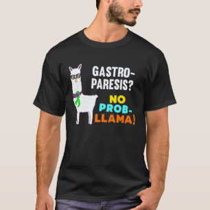 No Prob Llama Gastroparesis Warrior Survivor Aware T-Shirt
