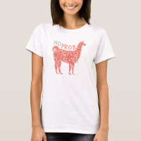 No Prob Llama pink coral glitter Sparkles