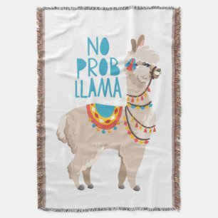 No Prob Llama Throw Blanket