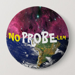 NO PROBES 10 CM ROUND BADGE