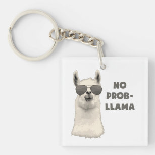 No Problem Llama Key Ring