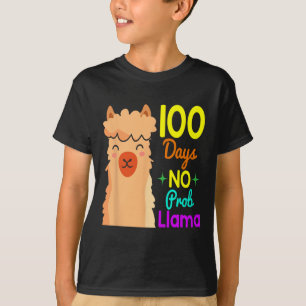 No Probllama 100 Days Of School Cute 100th Day Boy T-Shirt