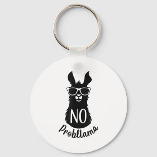 No Probllama Gift Humor Word Game Lama No Problema Key Ring