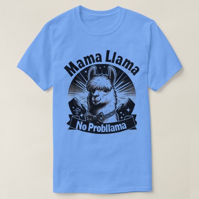 NO PROBLLAMA Retro Funny Llama Alpaca Graphic T-Shirt (Design Front)