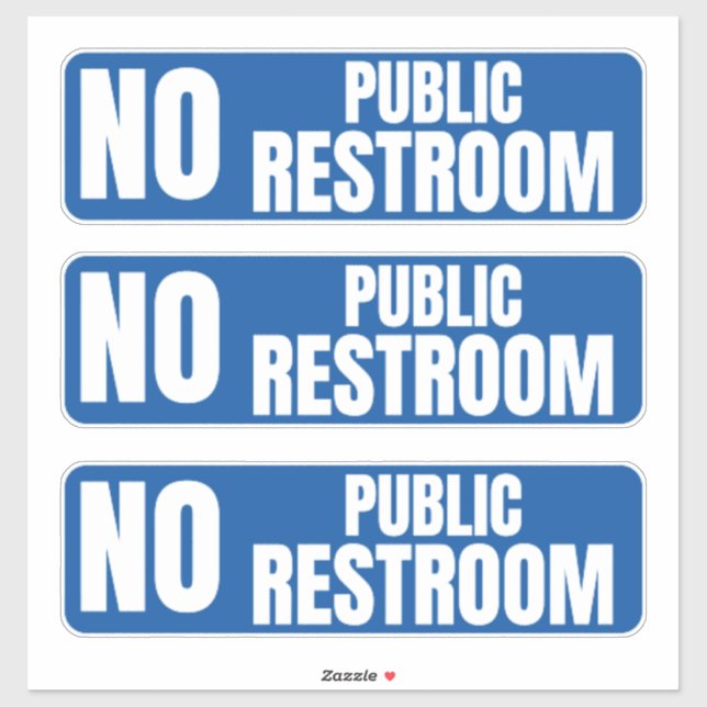 No Public Restroom Storefront Decal (Sheet)