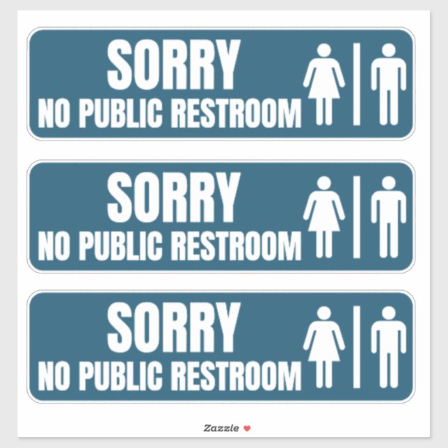 No Public Restroom Storefront Decal (Sheet)