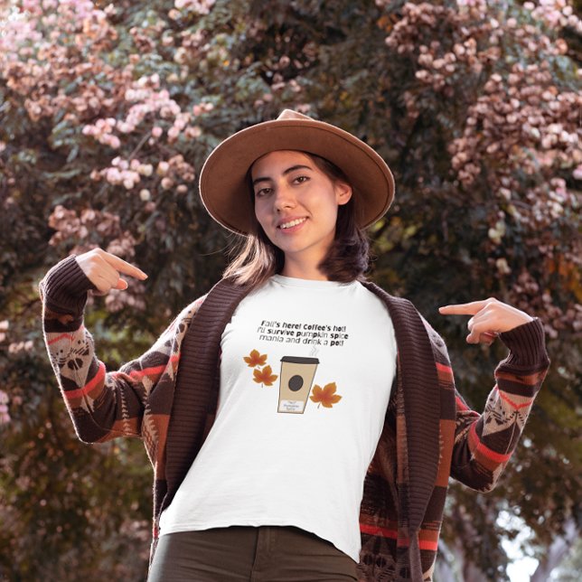 NO Pumpkin Spice Coffee Fall Leaves T-Shirt (Creator Uploaded)