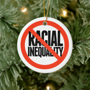 No Racial Inequality Ceramic Tree Decoration