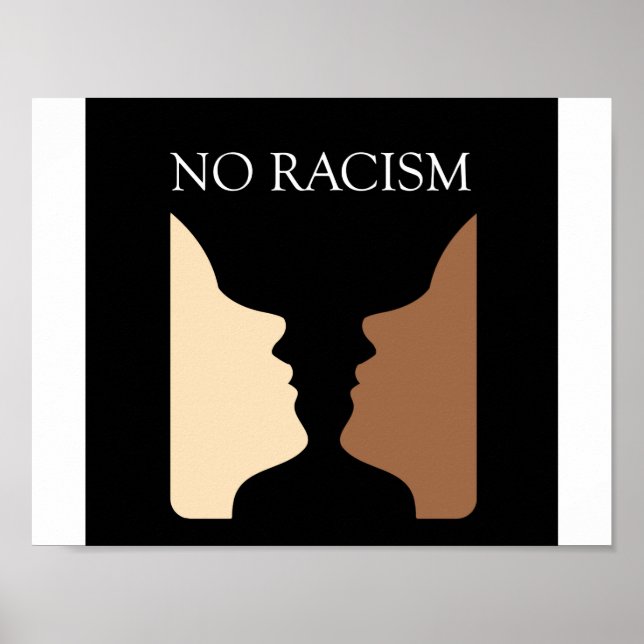 No racism with rubins vase poster (Front)