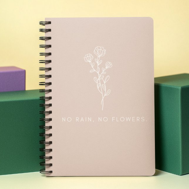 No Rain No Flowers Quote l Minimal Flowers  Pink Planner (Creator Uploaded)