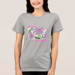 No Rain, No Flowers T-Shirt InspirationalT-Shirt Tri-Blend Shirt
