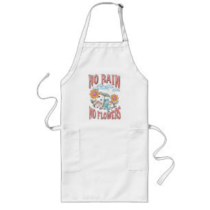 No Rain, No Flowers – Vibrant Floral Inspirational Long Apron