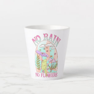 No Rain, No Flowers – Vibrant Floral & Mushroom Latte Mug