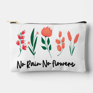 No Rain No Flowers Wildflower Floral Plant Nature  Accessory Pouch