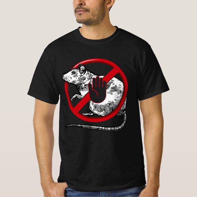 No Rat Sign Stop Snitching Pest Control Cool Novel T-Shirt (Front)