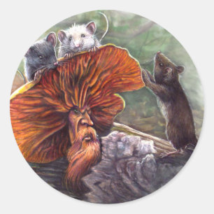 No Recourse Fantasy Art Mushroom T-shirt Classic Round Sticker