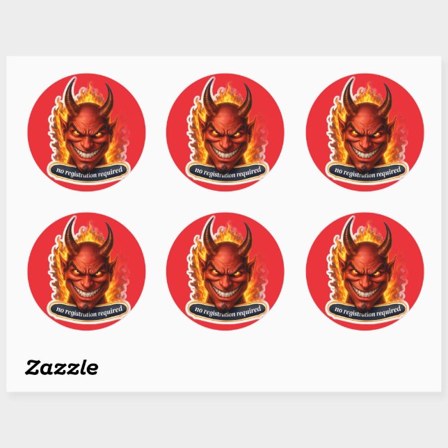 No registration required classic round sticker (Sheet)