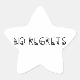 No Regrets black cats font Star Sticker